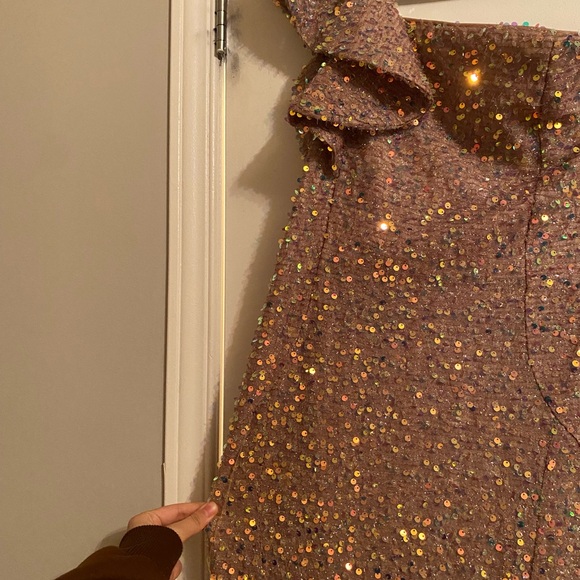 Sequin One-Shoulder Evening Gown - Picture 2 of 3